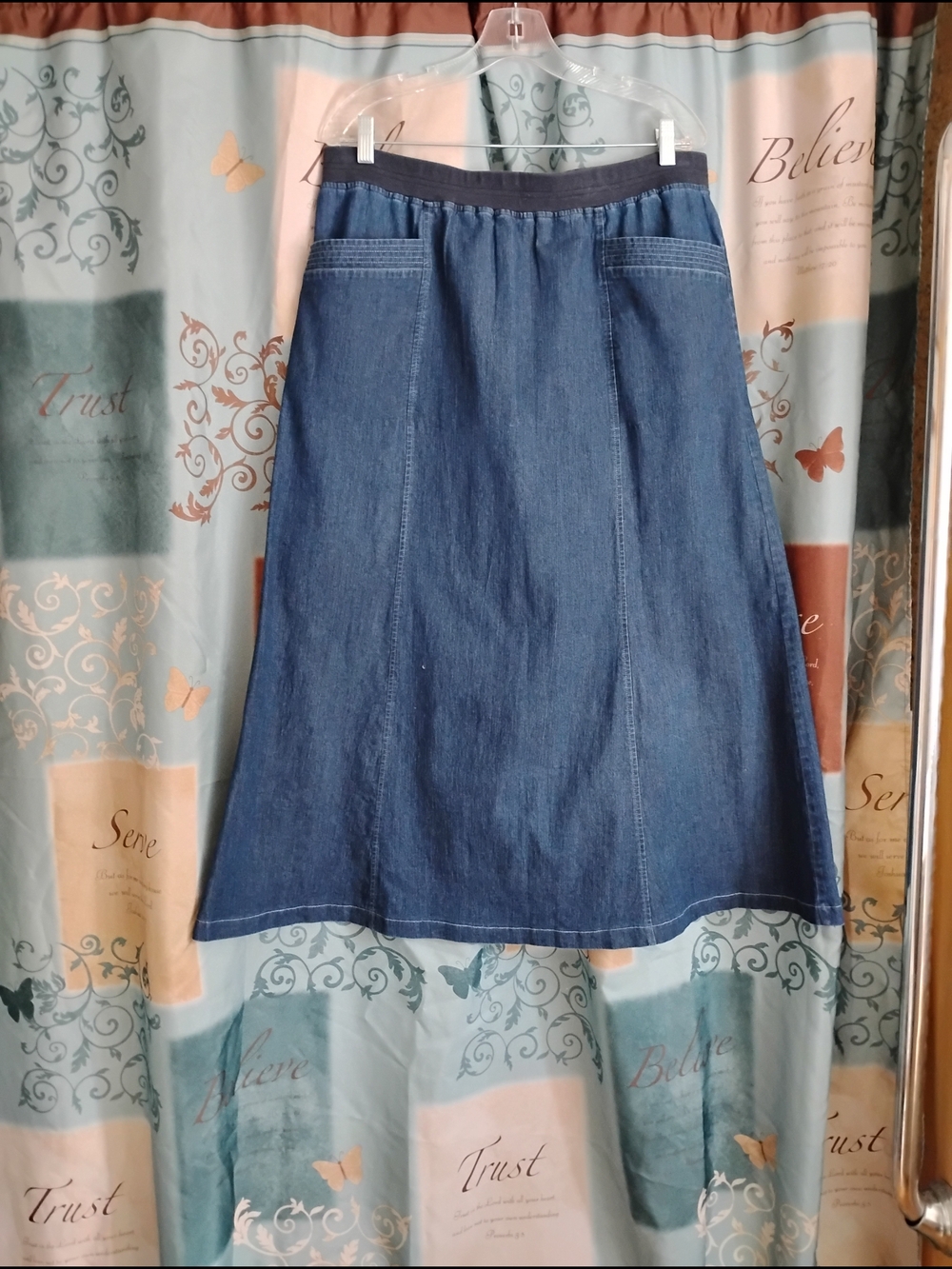 Classic Denim A-Line Skirt - Blue